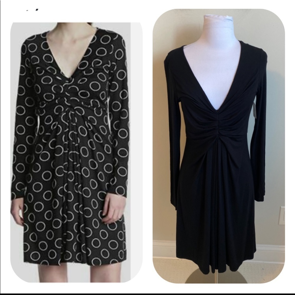 Karen Kane Black Elizabeth Shirred Front Dress